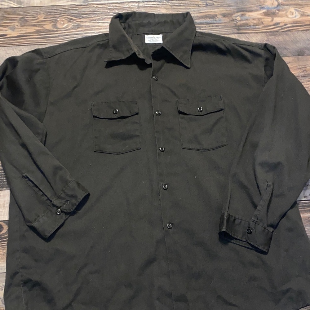 70s Original permanent press poly cotton work shirt